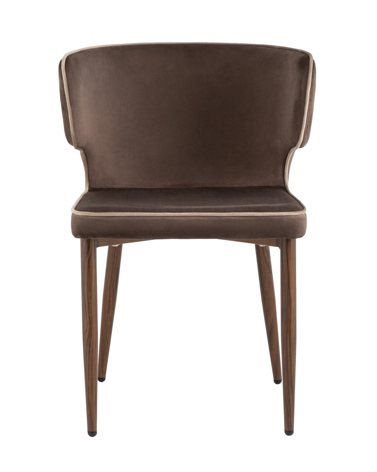 Стул Матео с кантом велюр коричневый ножки дерево Stool Group