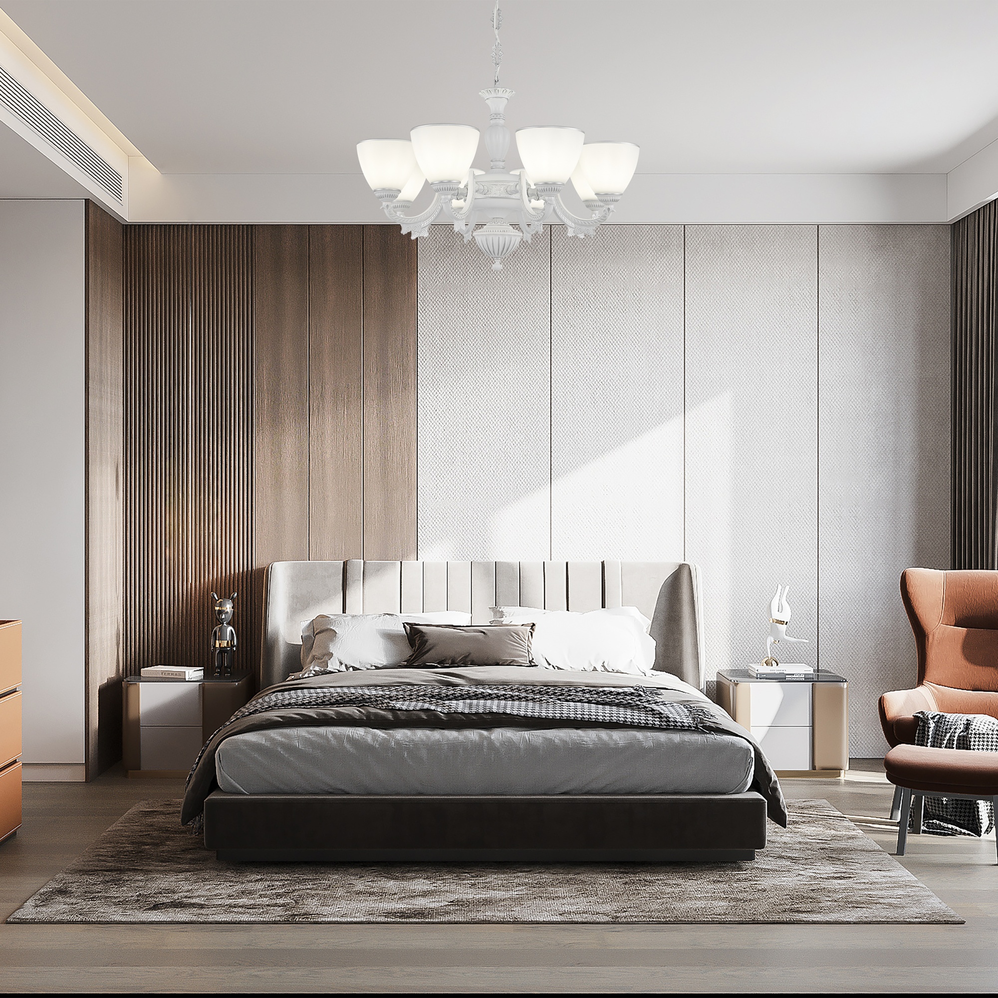 Люстра с плафонами 342837/8 WT+SL Arte Milano