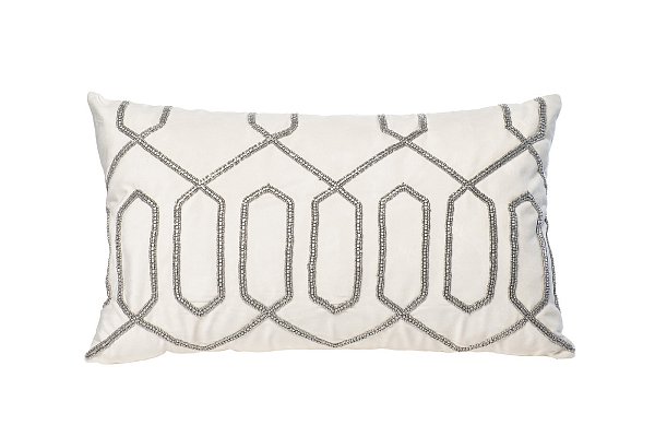 Подушка декоративная с бисером "Геометрия" белая Garda Decor 70SW-20714