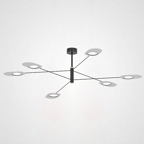 Люстра на штанге INGEL D110 6 lamps Black/White by ImperiumLoft