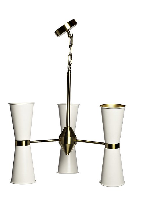 Светильник подвесной с белыми плафонами/латунь Garda Decor 92EL-YG02125-3P