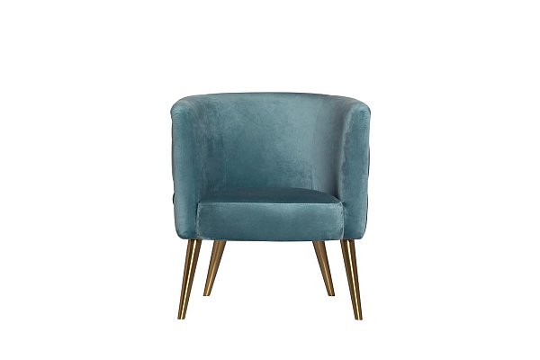 Кресло велюровое бирюзовое на металлических ножках Garda Decor 48MY-2533 TUR GLD