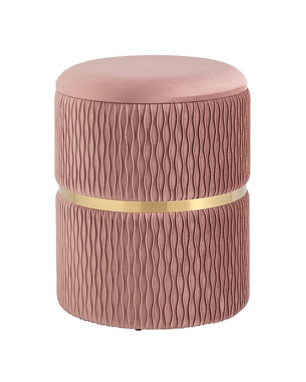Пуф Джесси с ящиком велюр розовый Stool Group