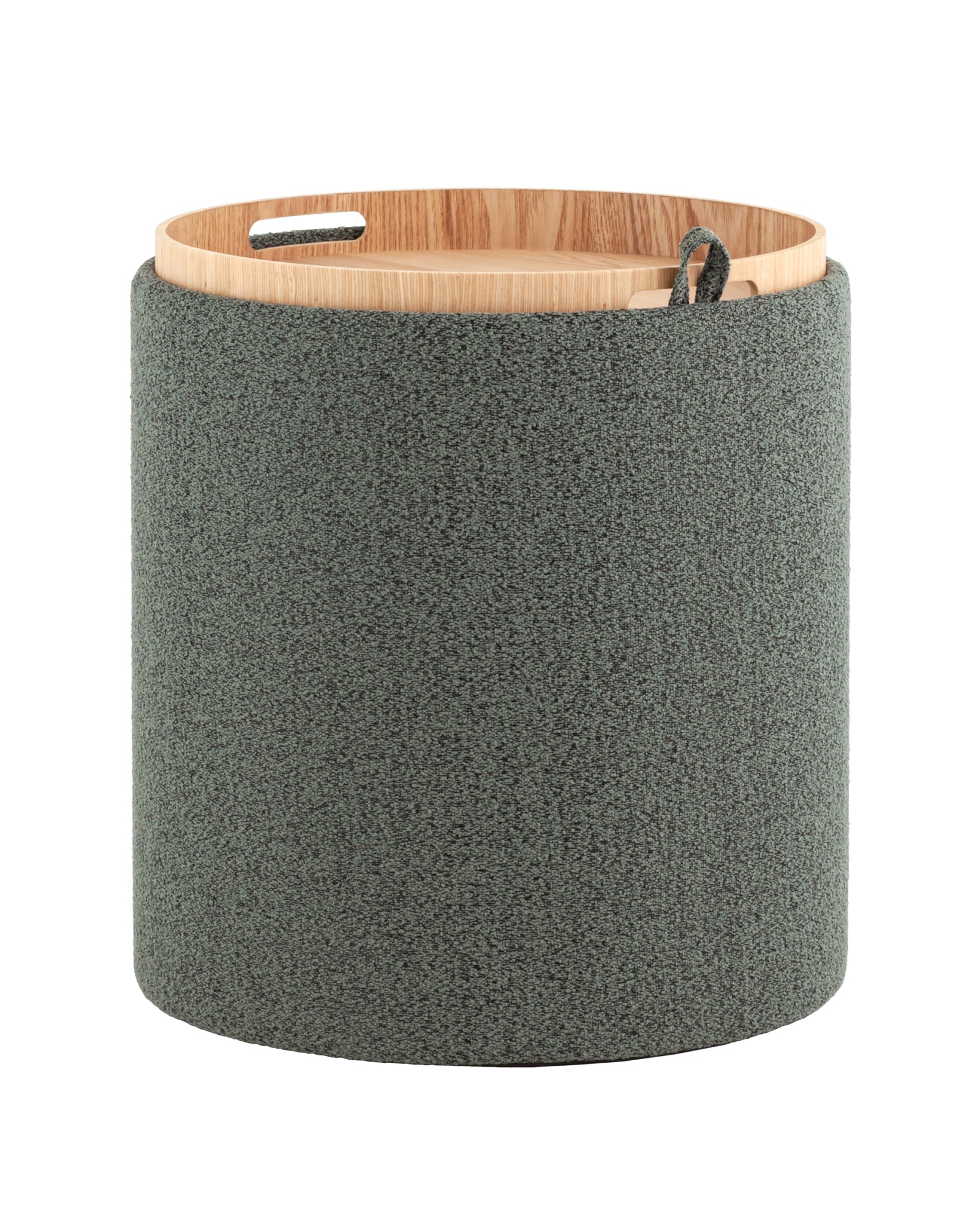 Пуф-столик с ящиком Хюгге S букле темно-серый Stool Group