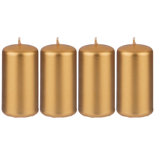 Набор из 4х свечей золотой металлик Garda Decor 348-447