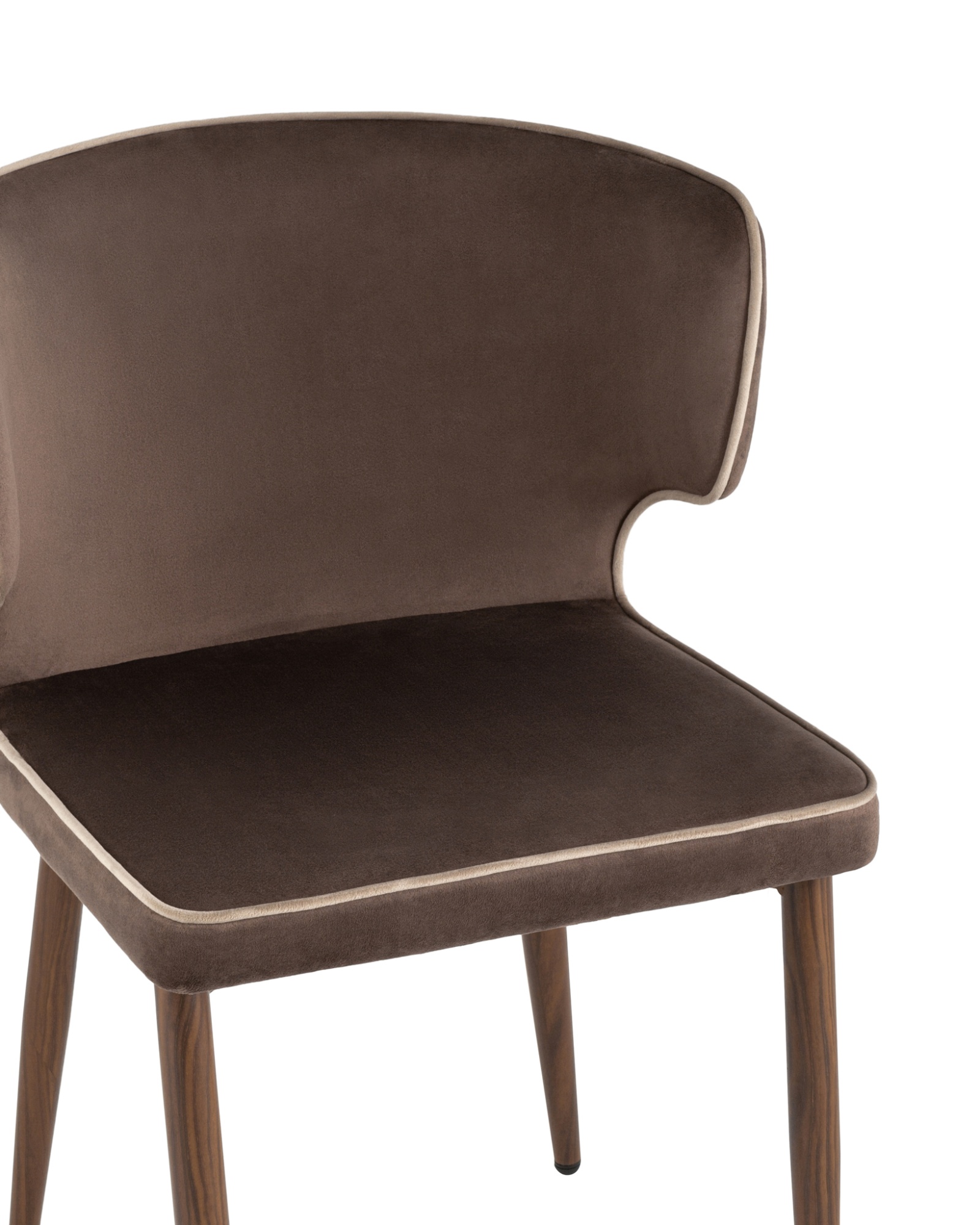 Стул Матео с кантом велюр коричневый ножки дерево Stool Group