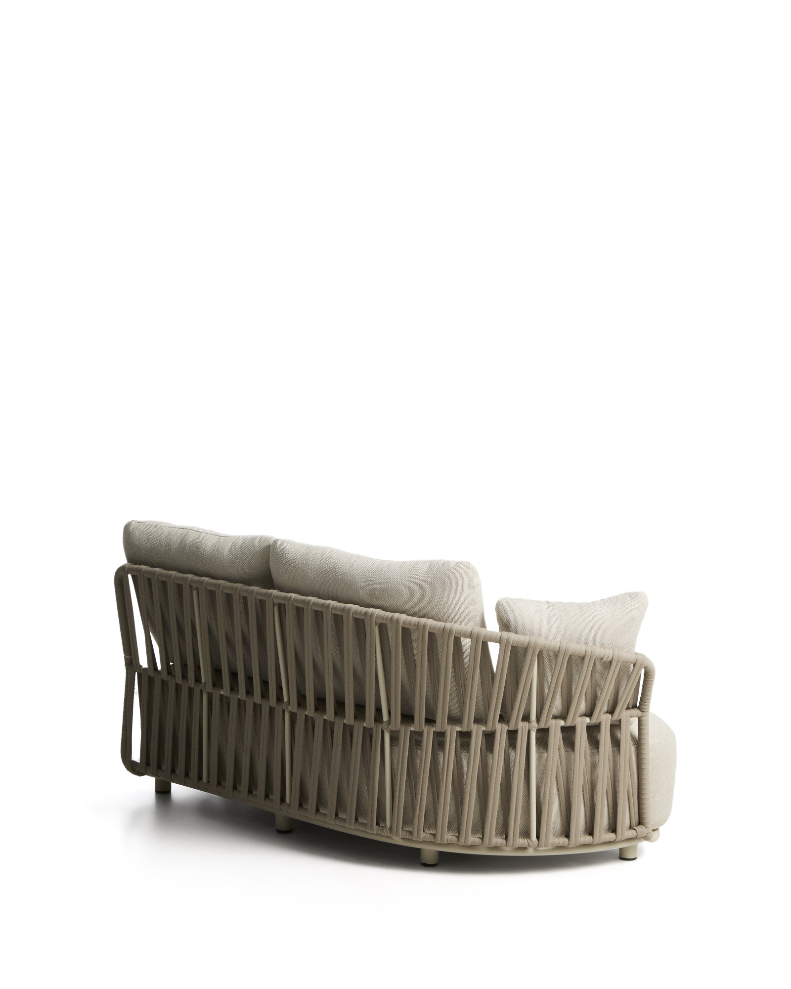 Двухместный модуль уличного дивана Osani из алюминия экрю и веревки цвета таупе 170 см La Forma 482321