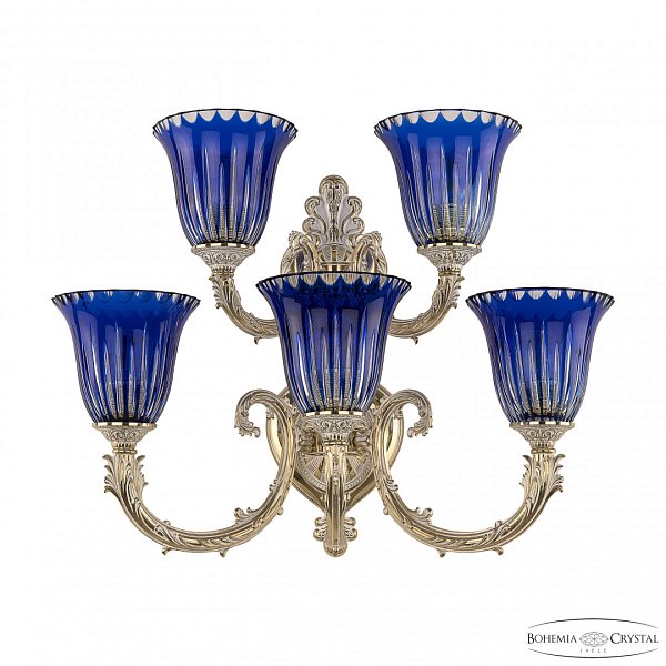 Бра бронзовые с хрусталём 7109B16/3+2/210 GW P2 U Clear-Blue/H-1K