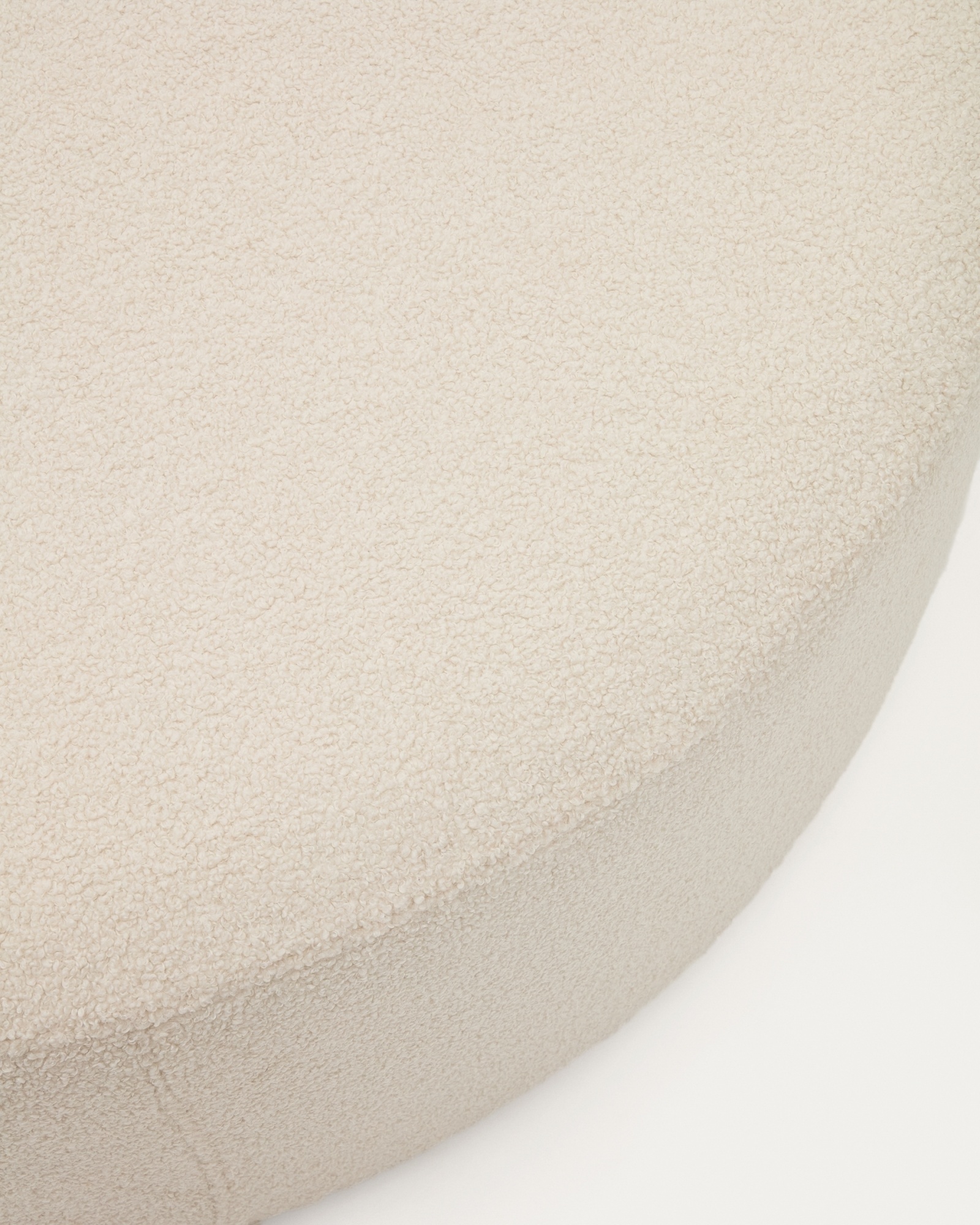 Kaeli Пуф для ног со съемным чехлом из экрю букле Ø 120 La Forma (ex Julia Grup)