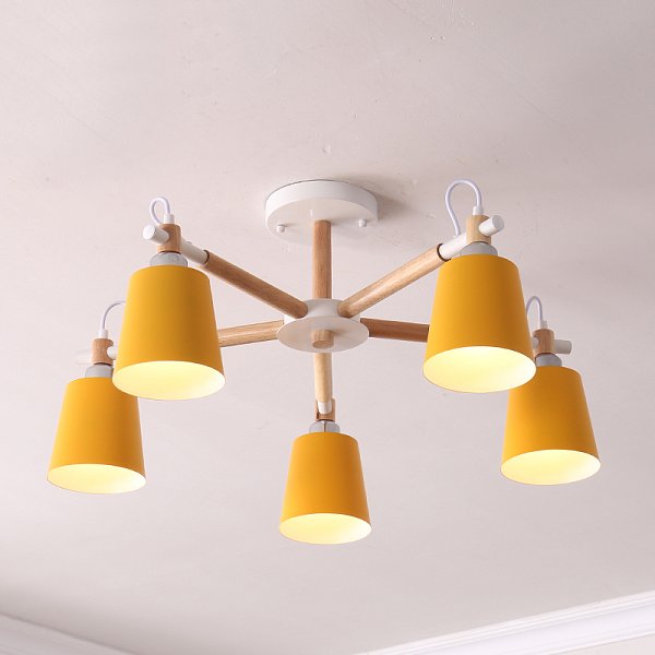 Люстра на штанге VARDA 5 lamps Yellow by ImperiumLoft