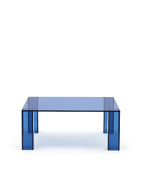 Журнальный столик Adularia из синего стекла 85 x 85 La Forma (ex Julia Grup)