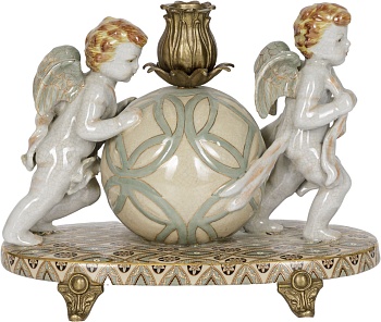 Подсвечник Ангелы с шаром Glasar F1120HC/X3497EC