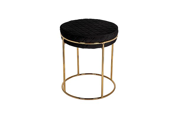 Пуф велюровый круглый черный/золото Garda Decor GY-BEN8178GOLD-BL