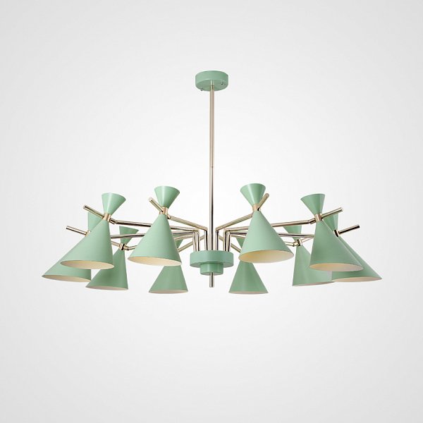 Люстра на штанге FRANKA D120 10 lamps Green by ImperiumLoft