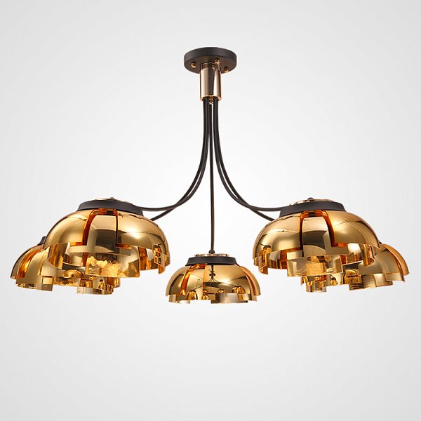 Люстра на штанге GRADE D105 5 lamps Gold by ImperiumLoft