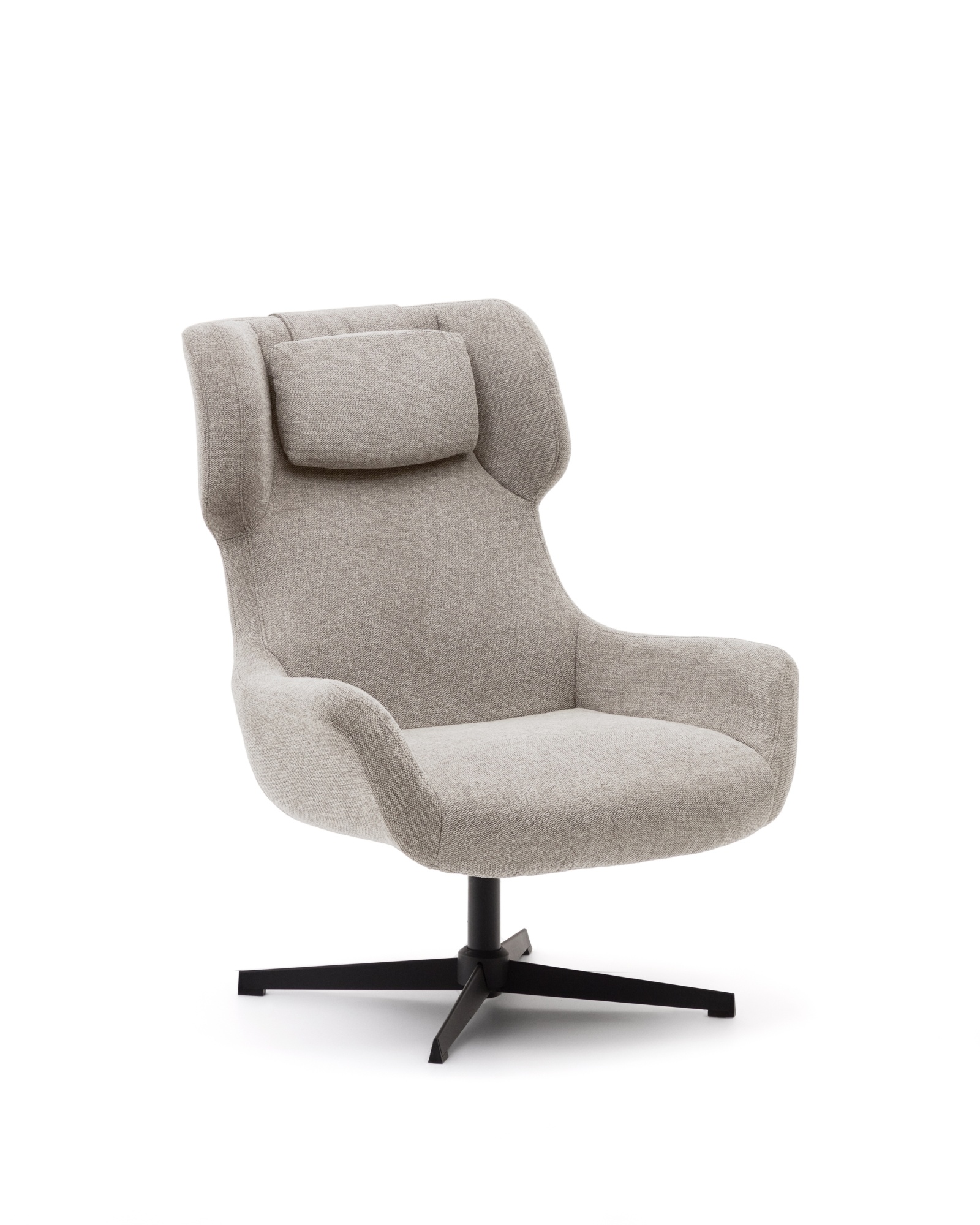 Zalina Вращающееся кресло с подлокотниками из бежевой синели La Forma (ex Julia Grup)