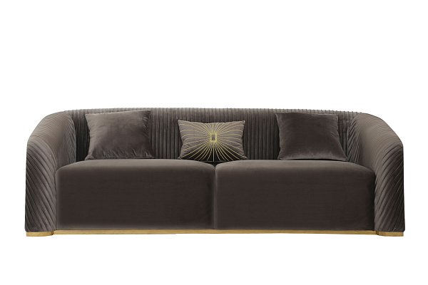 Диван Geneve трехместный велюровый темно-серый Garda Decor 102AN-DIV-9163-TSE