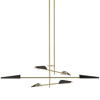 Люстра Bion 6L золотая с черными абажурами Aromas del Campo