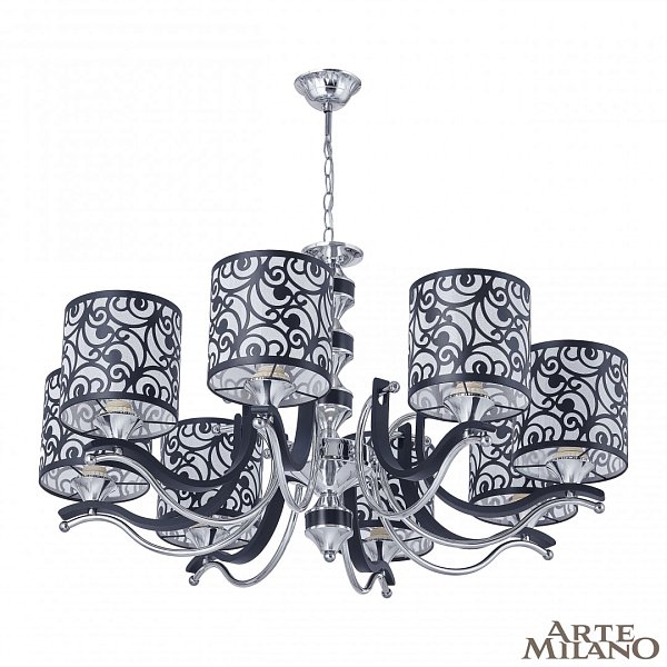 Люстра подвесная с плафонами 304957/8 Bk/Ni Arte Milano