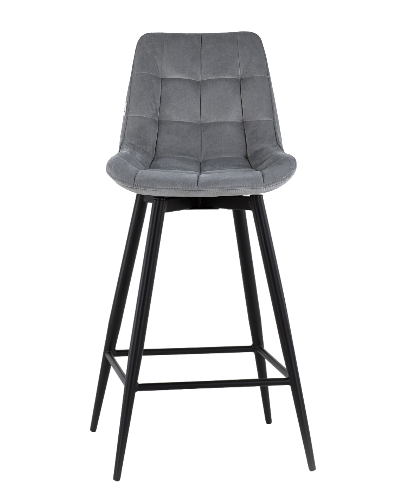 Стул барный Флекс с поворотным механизмом велюр велютто серый Stool Group