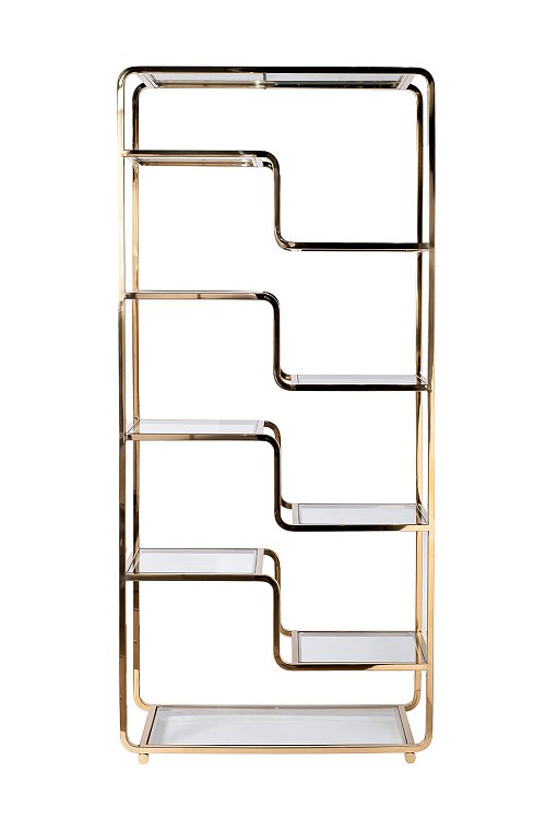 Стеллаж прозрачное стекло/золото Garda Decor 46AS-SH1652-GOLD
