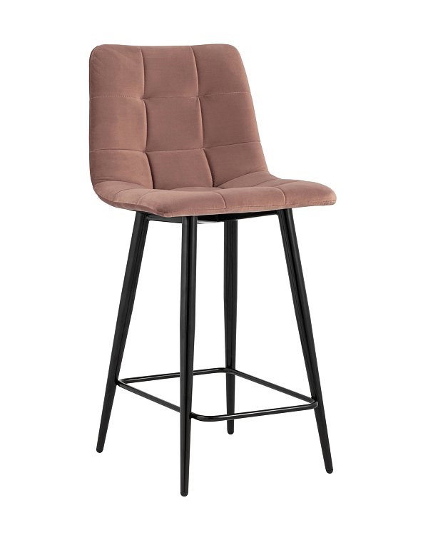 Стул полубарный Джанго велюр пыльно-розовый высота сиденья 60 см Stool Group