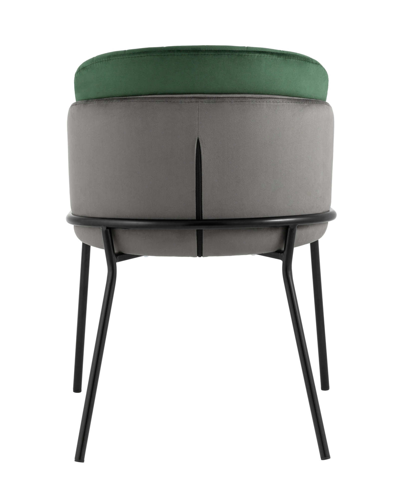 Стул Дабл велюр тёмно-серый с зеленой вставкой Stool Group