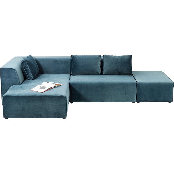 Диван угловой левосторонний Infinity Velvet Ocean Left KARE 84021