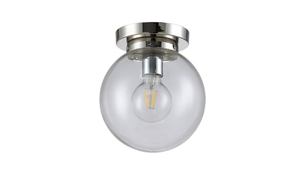 Светильник потолочный Crystal Lux MARIO PL1 D200 NICKEL/TRANSPARENTE
