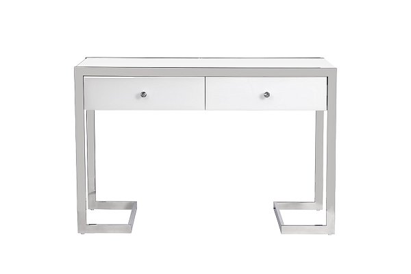 Консоль с 2мя ящиками белая/хром Garda Decor KFG103