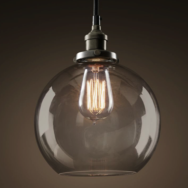 Подвесной Светильник Loft Clear Glass Sphere Cloche Дымчатый By Imperiumloft
