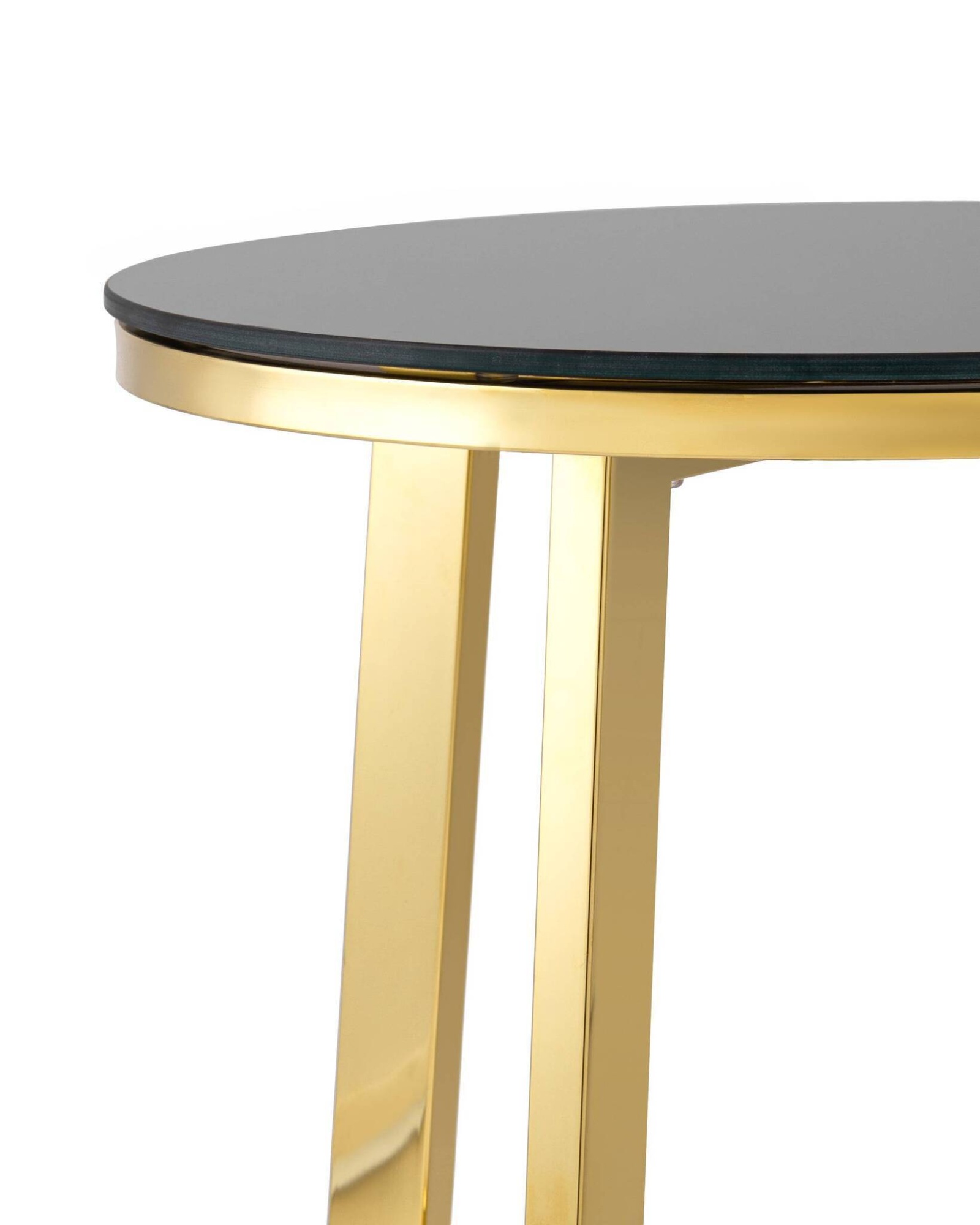 Журнальный стол 50*50 АЛЬБА золото стекло черное Stool Group