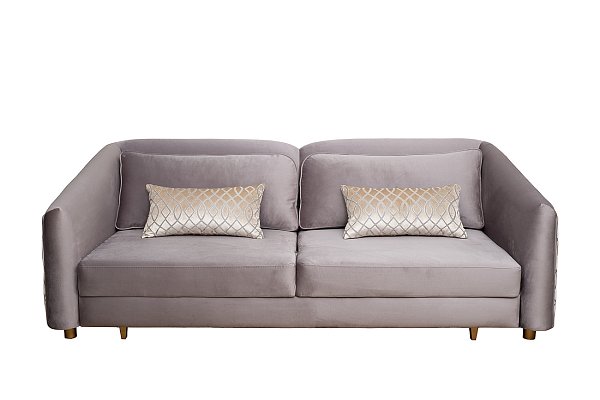 Диван Trevi трехместный раскладной с кантом серый Garda Decor TREVI-230M-2К-Colt032+Melody BEG