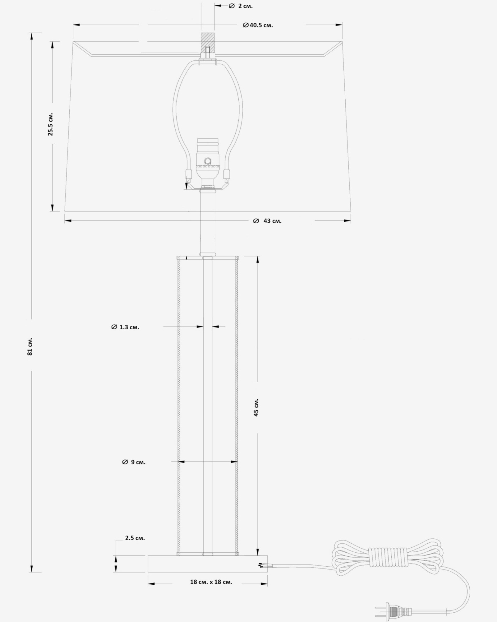 Черная настольная лампа Томас Louvre Home P2291TC