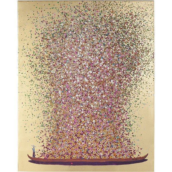 Картина Flower Boat Gold Pink 160x120 см KARE 65737