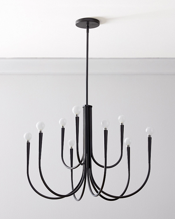 Чёрная люстра Свуп Louvre Home LHLCH240124XNP