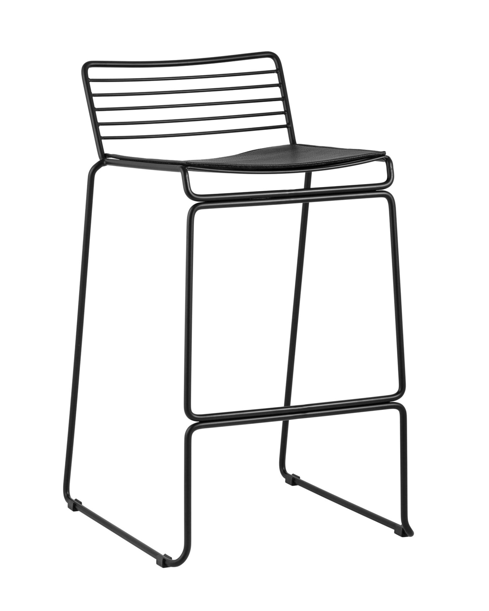 Стул полубарный Danny черный с черной подушкой Stool Group