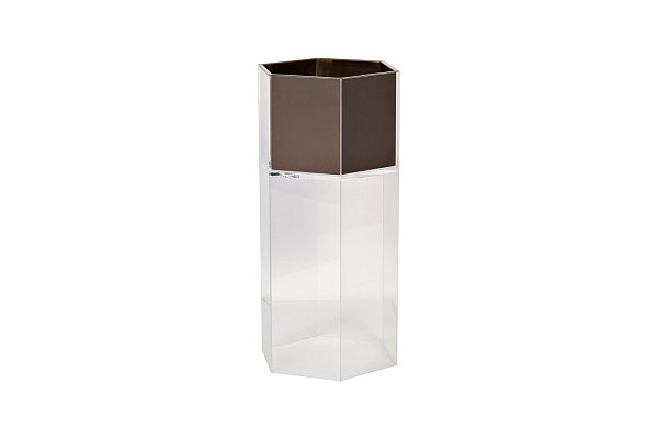 Кашпо высокое напольное, акрил/мат. бронза 30*26*80 Garda Decor 58DB-24219