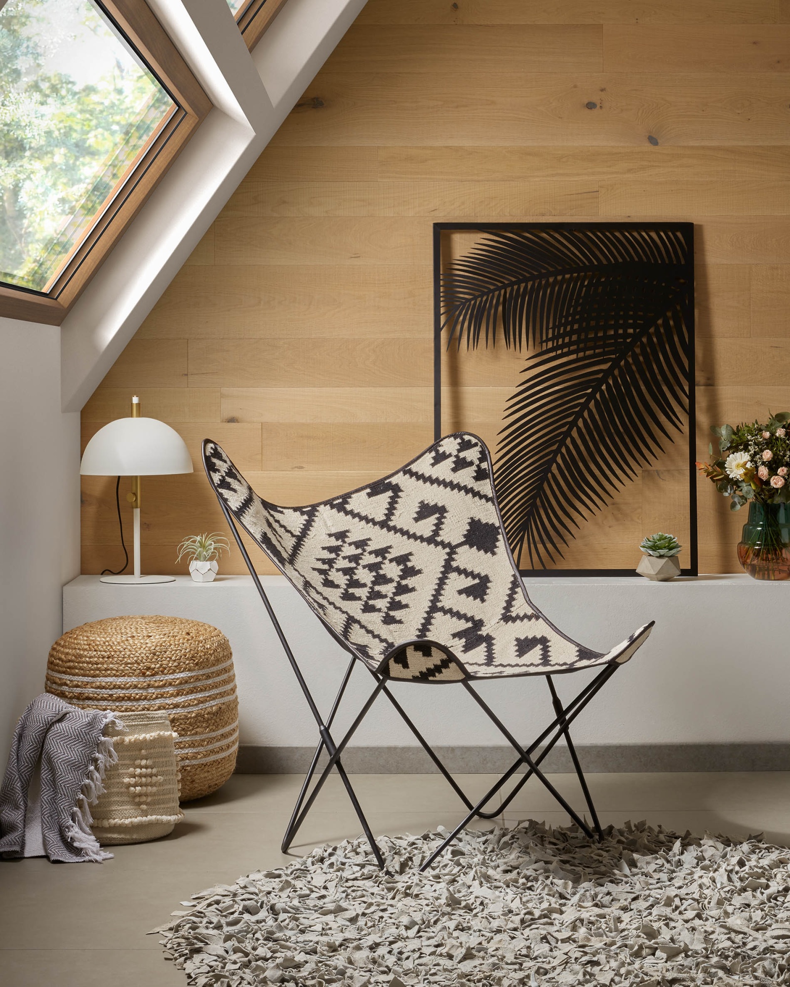 Пуф Samy натурально-белый La Forma (ex Julia Grup)