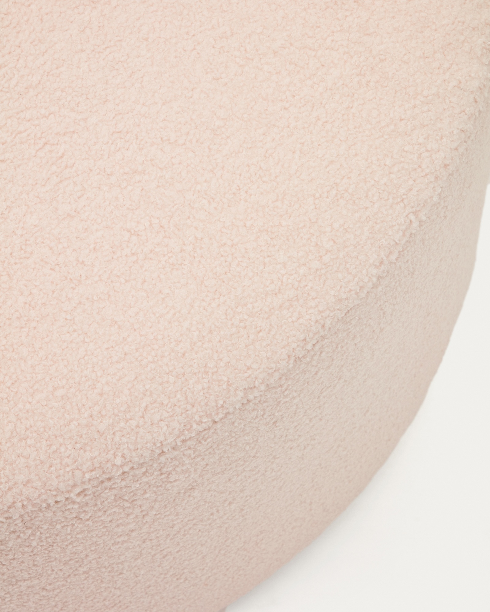 Kaeli Пуф для ног со съемным чехлом из розового букле Ø 90 La Forma (ex Julia Grup)