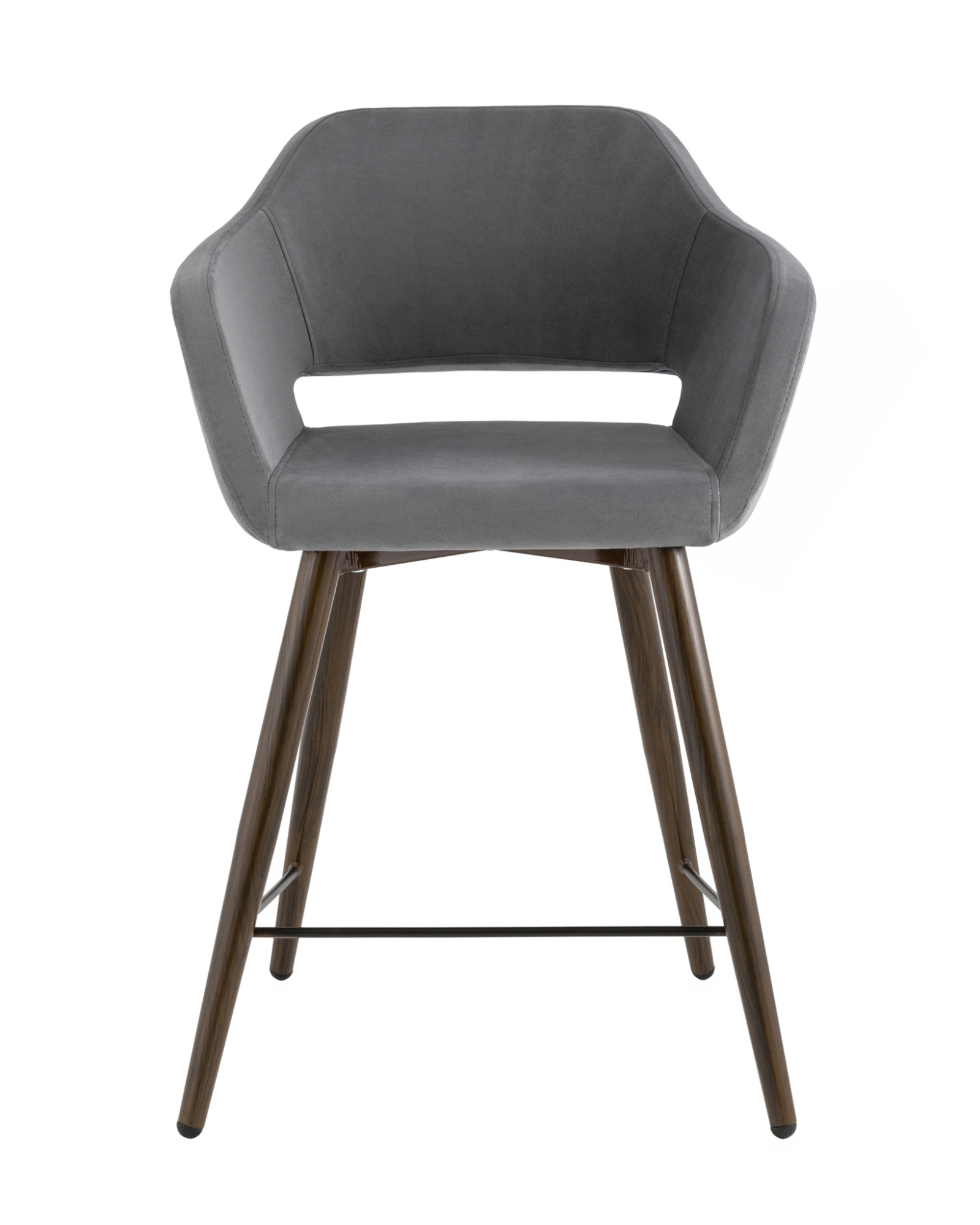 Стул полубарный Саймон велюр тёмно-серый Stool Group