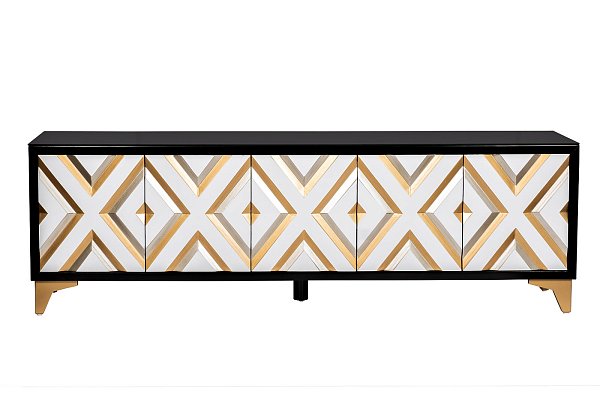 Тумба под телевизор с ромбовидным декором Garda Decor ART-2924-TV
