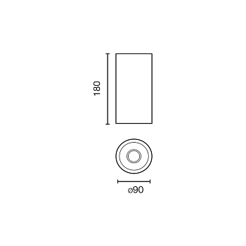 Черный потолочный светильник Fost CEILING Ø90 42W 38° 2700K CRI97 TRIAC Faro