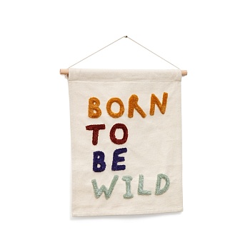 Zelda Гобелен из белого хлопка с разноцветными вышитыми буквами 40 x 50 см La Forma (ex Julia Grup)