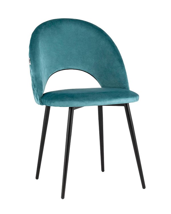 Стул Меган велюр с ромбами сине-зеленый Stool Group