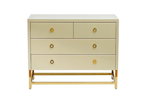 Комод со стеклянной столешницей бежевый Garda Decor KFG005E7