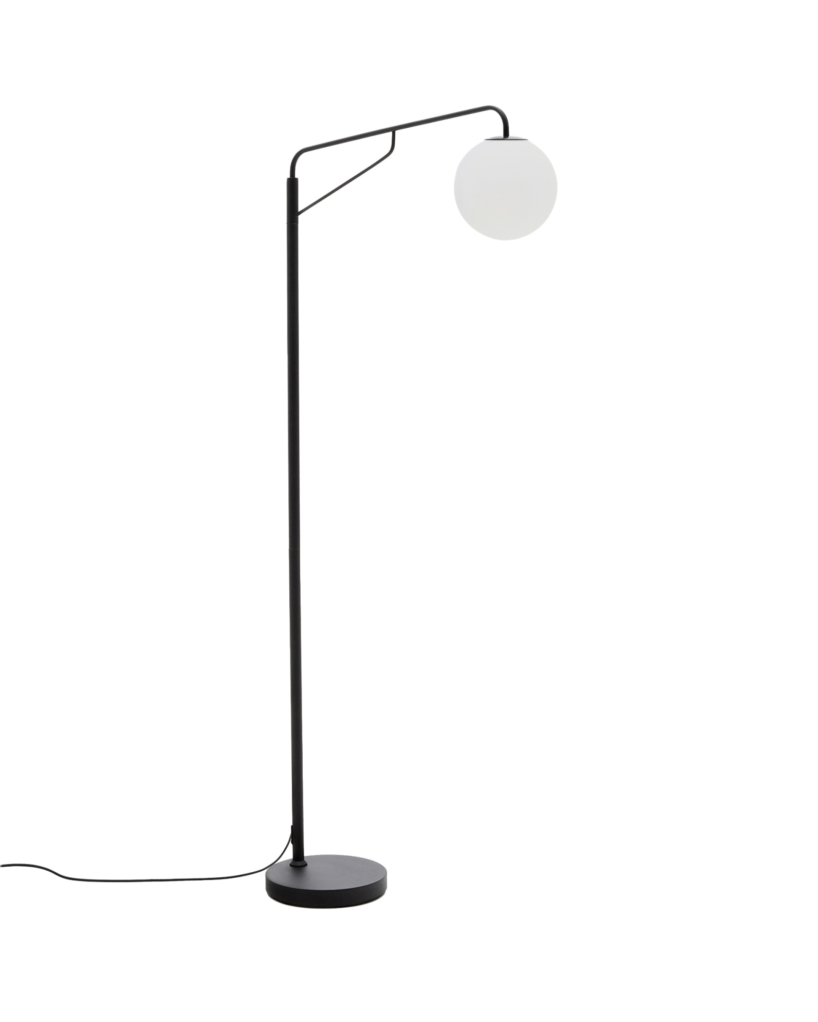 Торшер Eilo из черной стали с плафоном из матового стекла La Forma (ex Julia Grup)