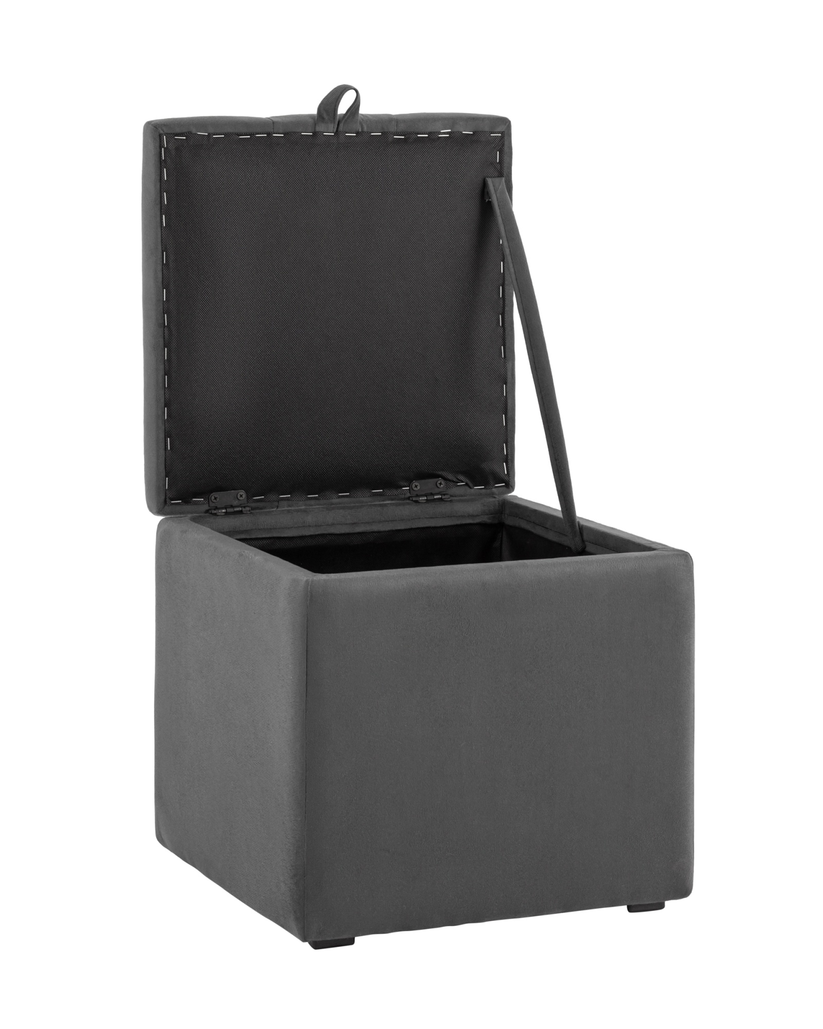 Пуф с крышкой Нильсон велюр тёмно-серый Stool Group