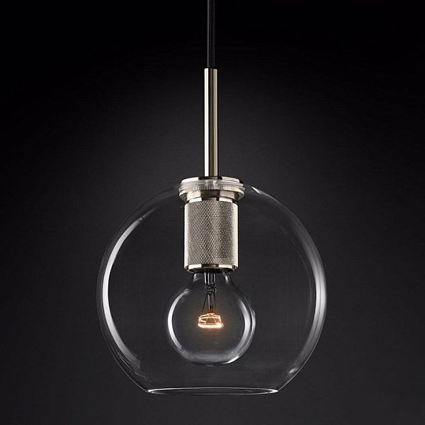 Подвесной светильник RH Utilitaire Globe Pendant Silver by ImperiumLoft