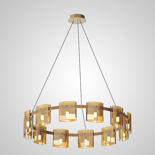 Подвесная люстра JANICE D100 Brass Amber by ImperiumLoft